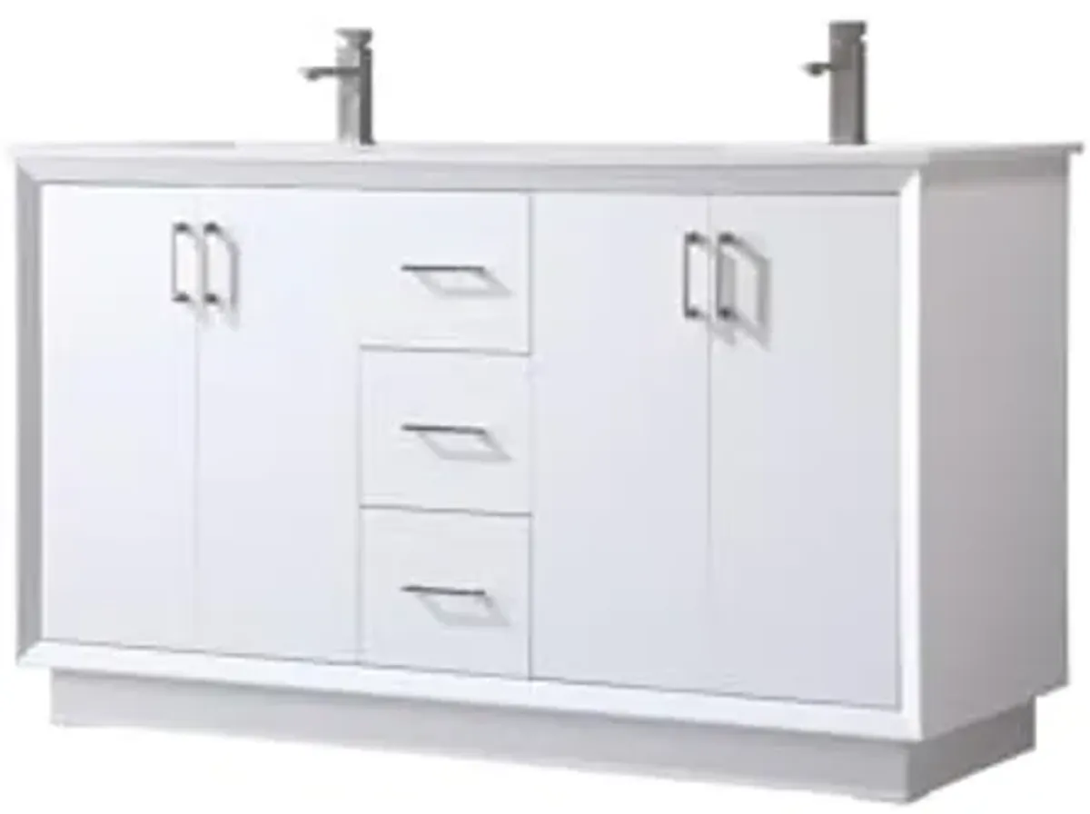 Elegant Lighting 60 Inch Double Bathroom Vanity in White