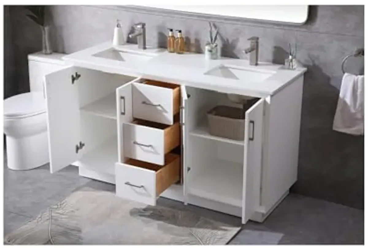 Elegant Lighting 60 Inch Double Bathroom Vanity in White