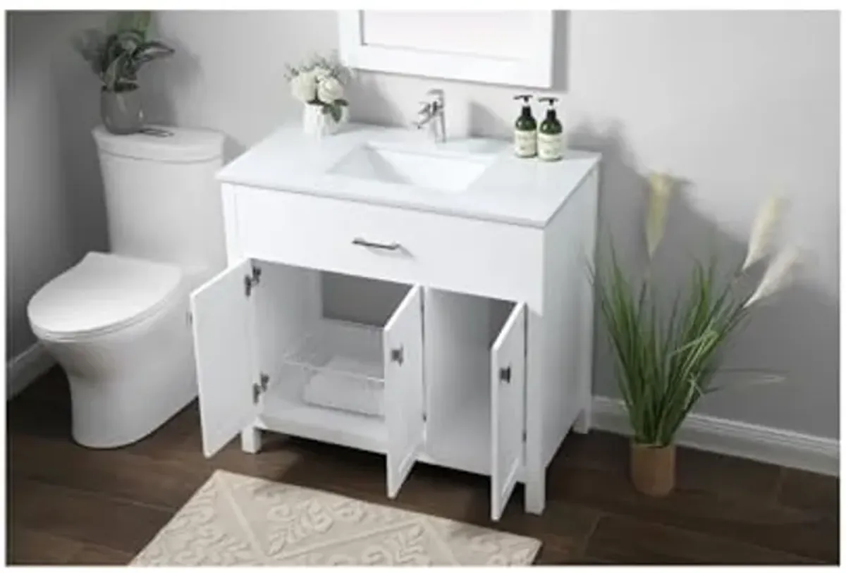 Elegant Lighting 36 Inch Single Bathroom Vanity in White