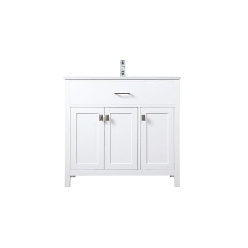 Elegant Lighting 36 Inch Single Bathroom Vanity in White