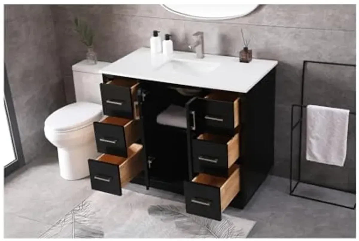 Elegant Lighting 42 Inch Single Bathroom Vanity in Black