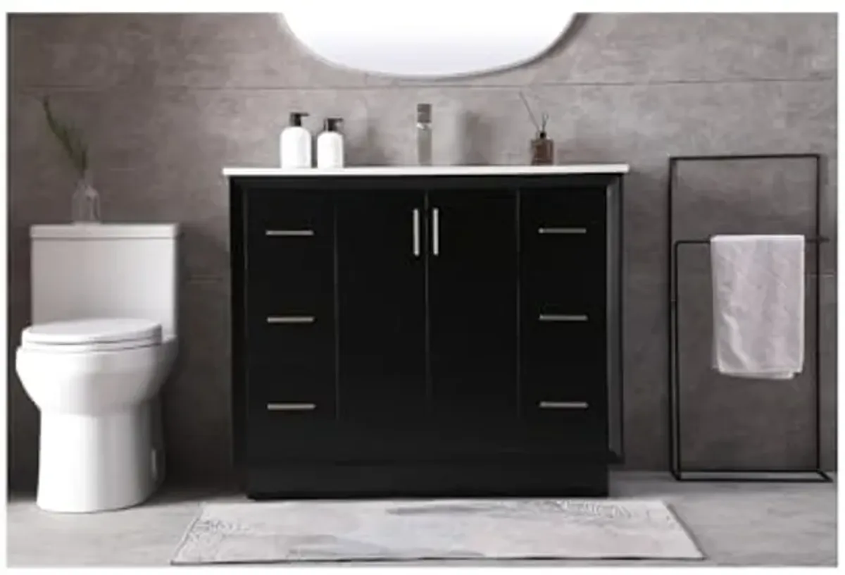 Elegant Lighting 42 Inch Single Bathroom Vanity in Black