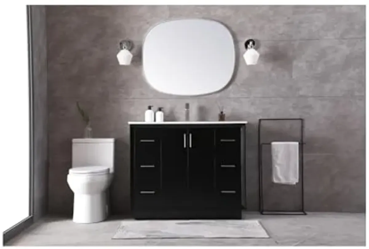 Elegant Lighting 42 Inch Single Bathroom Vanity in Black