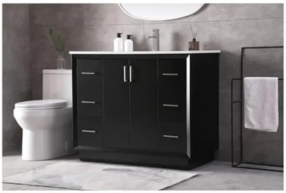 Elegant Lighting 42 Inch Single Bathroom Vanity in Black