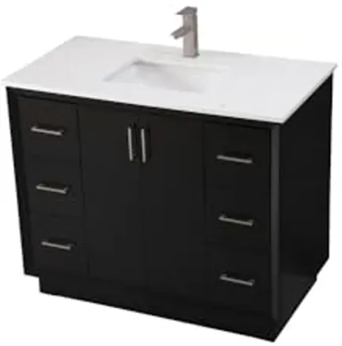 Elegant Lighting 42 Inch Single Bathroom Vanity in Black