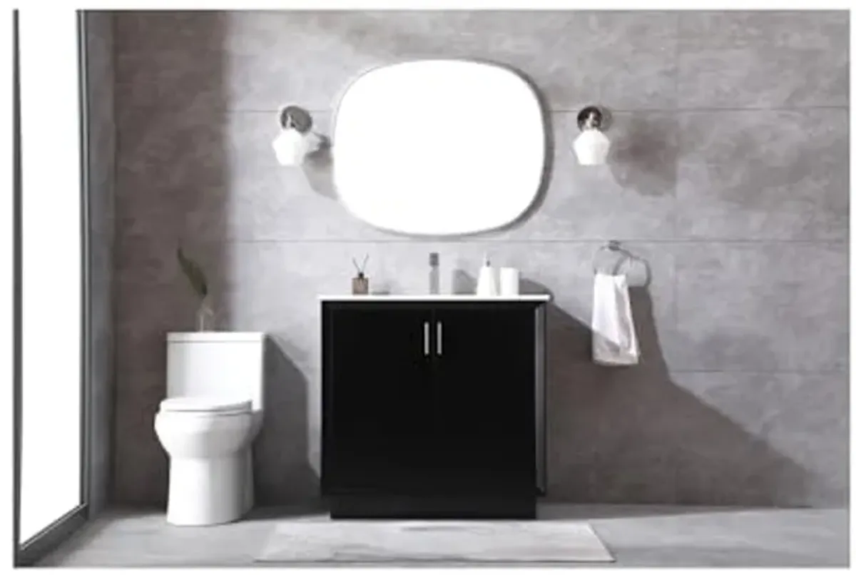 Elegant Lighting 36 Inch Single Bathroom Vanity in Black