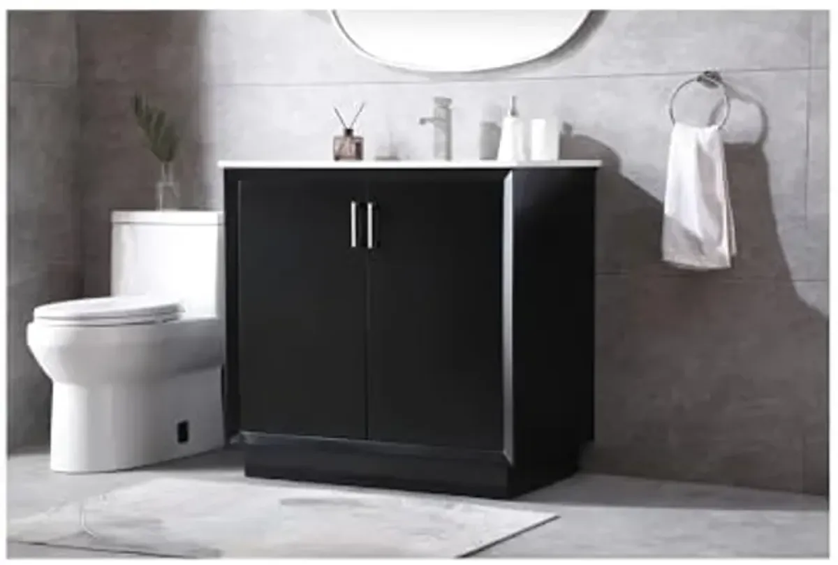 Elegant Lighting 36 Inch Single Bathroom Vanity in Black