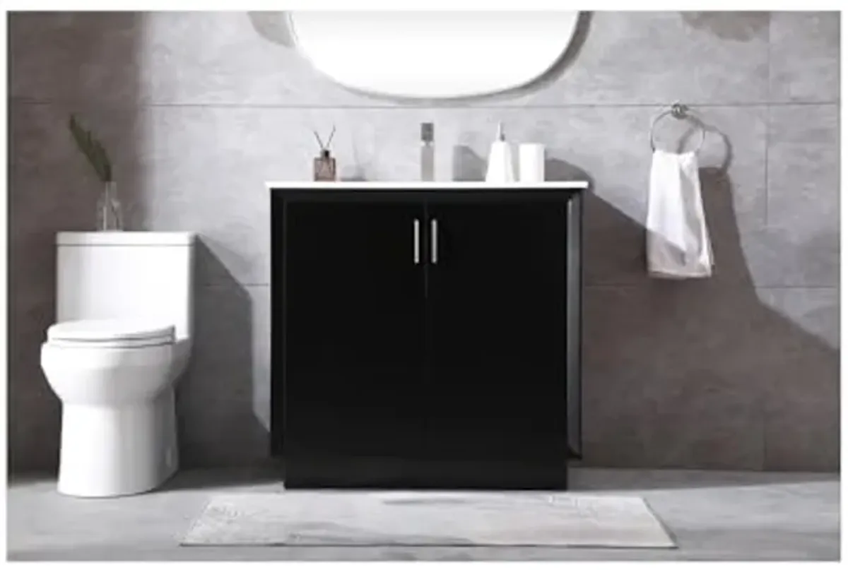 Elegant Lighting 36 Inch Single Bathroom Vanity in Black