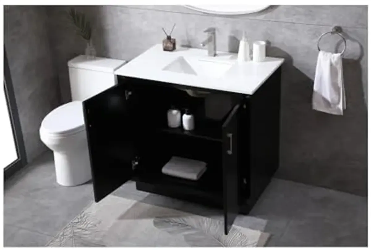 Elegant Lighting 36 Inch Single Bathroom Vanity in Black