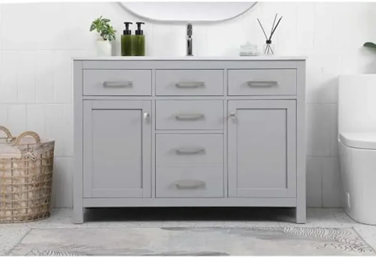 Elegant Lighting 48 Inch Single Bathroom Vanity in Grey