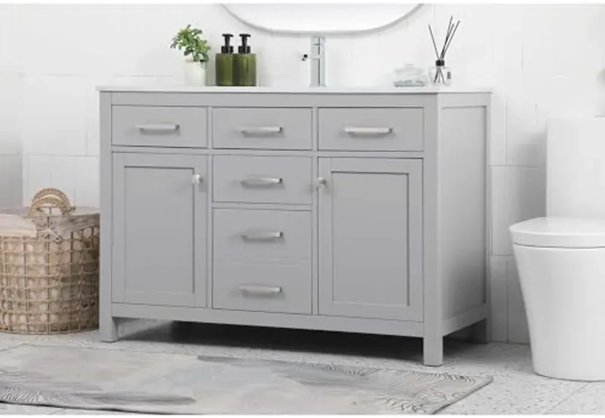 Elegant Lighting 48 Inch Single Bathroom Vanity in Grey