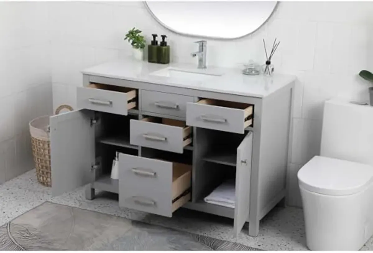 Elegant Lighting 48 Inch Single Bathroom Vanity in Grey