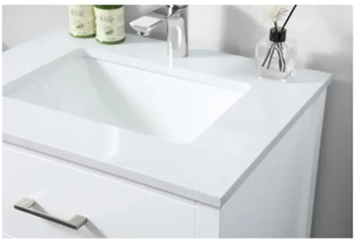 Elegant Lighting 24 Inch Single Bathroom Vanity in White