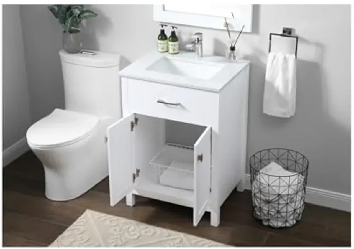 Elegant Lighting 24 Inch Single Bathroom Vanity in White