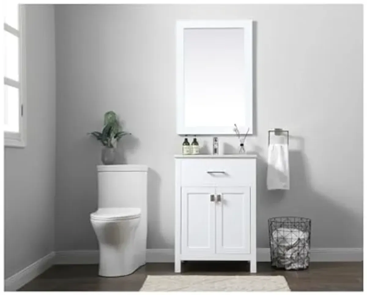 Elegant Lighting 24 Inch Single Bathroom Vanity in White