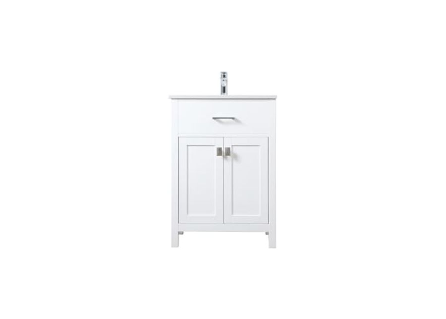 Elegant Lighting 24 Inch Single Bathroom Vanity in White