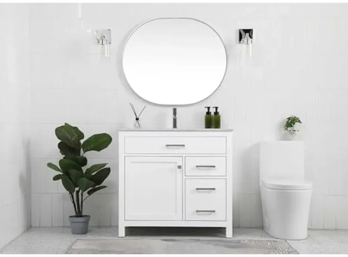 Elegant Lighting 36 Inch Single Bathroom Vanity in White