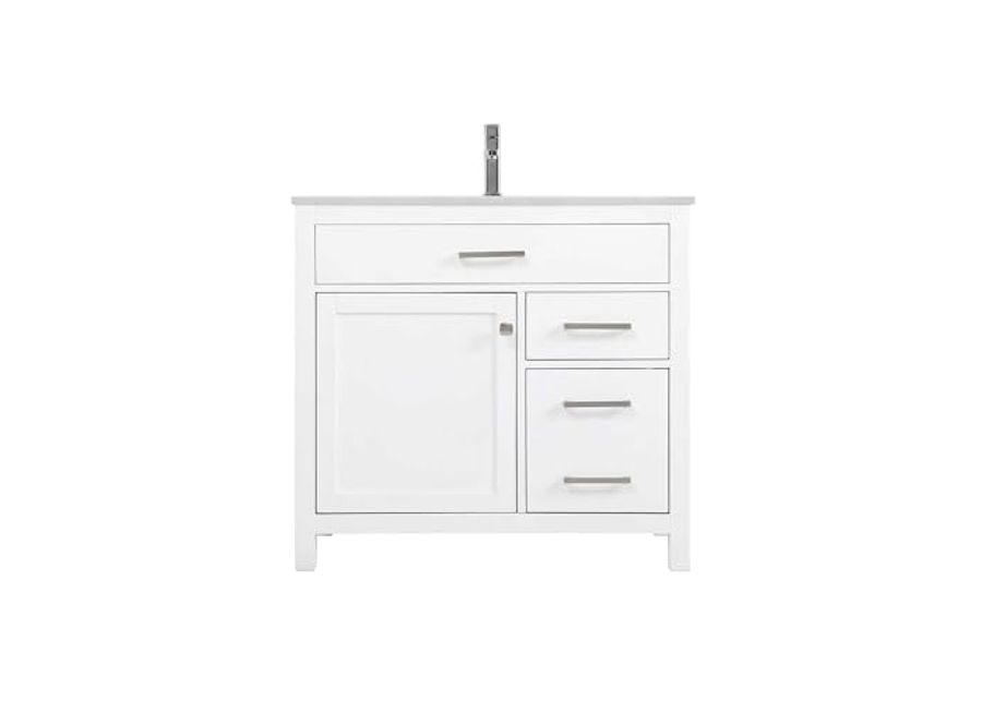 Elegant Lighting 36 Inch Single Bathroom Vanity in White