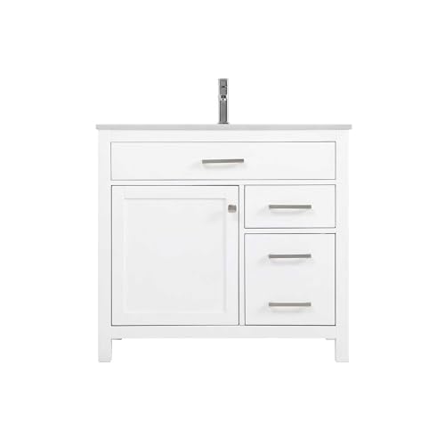 Elegant Lighting 36 Inch Single Bathroom Vanity in White