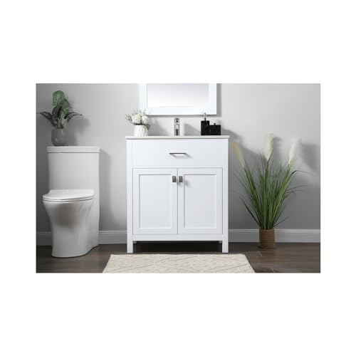 Elegant Lighting 30 Inch Single Bathroom Vanity in White