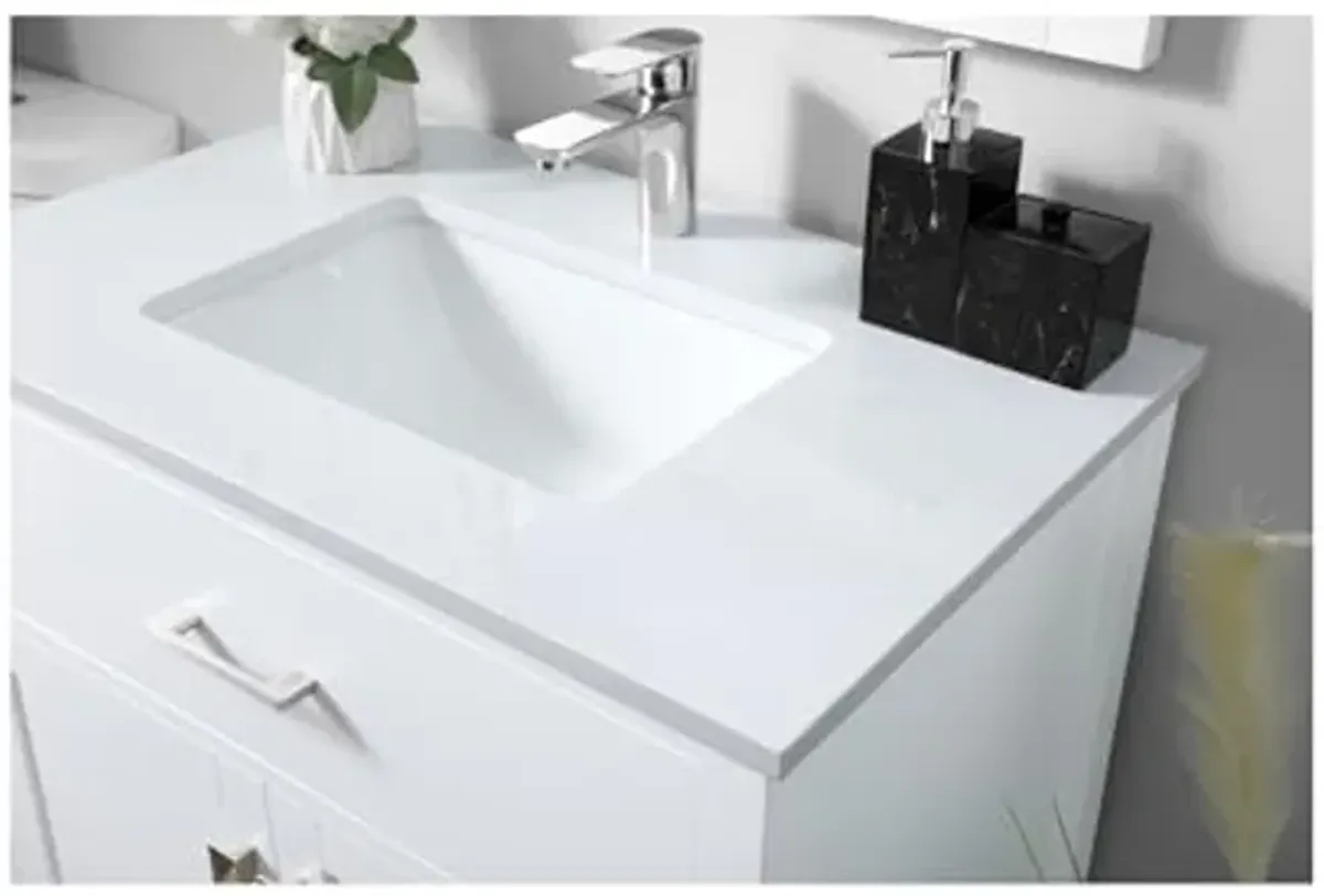 Elegant Lighting 30 Inch Single Bathroom Vanity in White