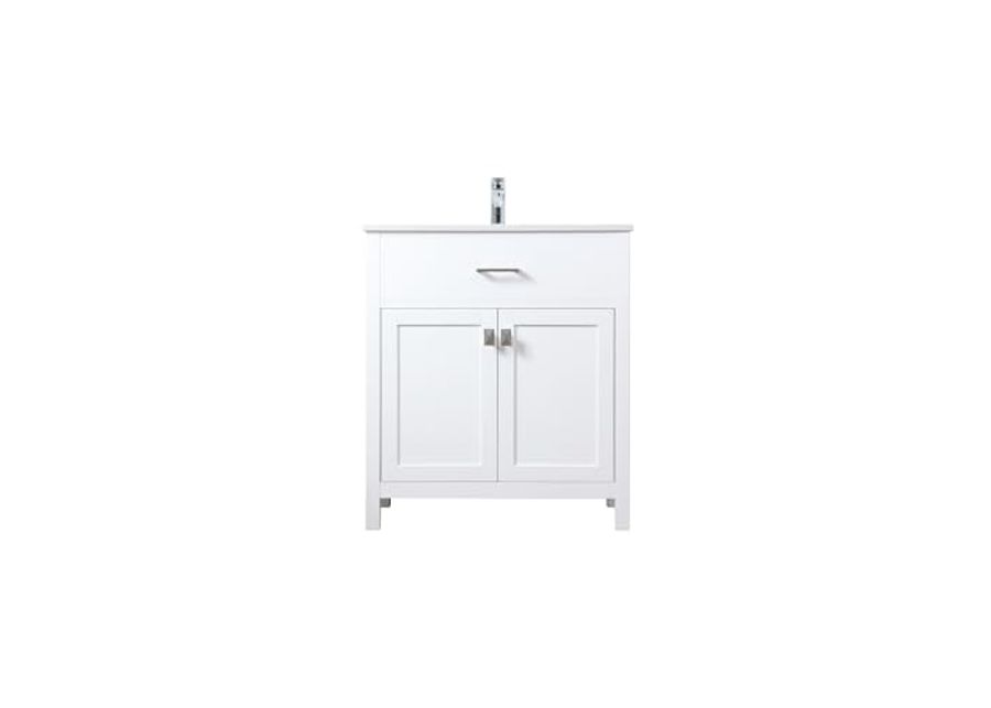 Elegant Lighting 30 Inch Single Bathroom Vanity in White