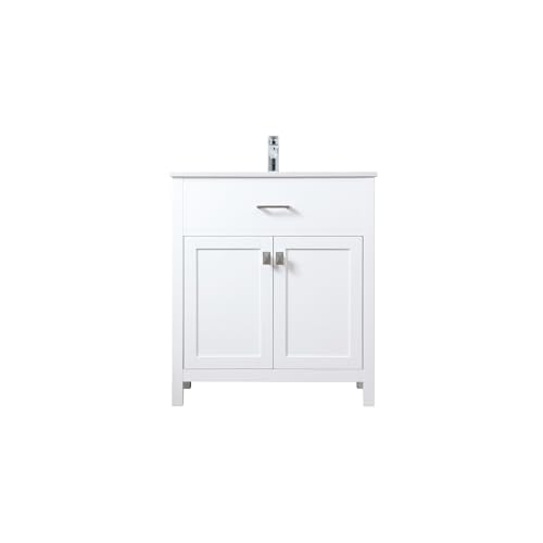 Elegant Lighting 30 Inch Single Bathroom Vanity in White