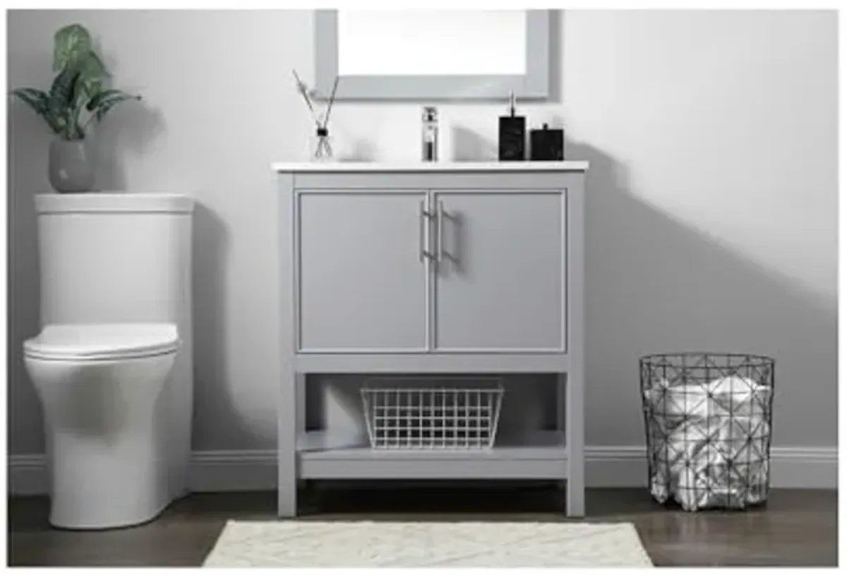 Elegant Lighting 30 Inch Single Bathroom Vanity in Grey