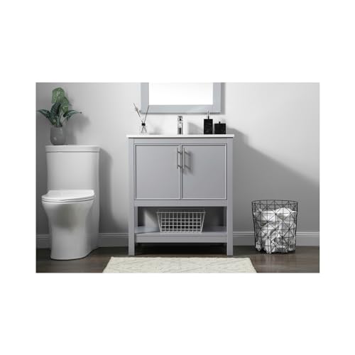 Elegant Lighting 30 Inch Single Bathroom Vanity in Grey