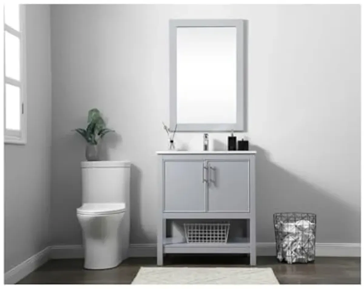 Elegant Lighting 30 Inch Single Bathroom Vanity in Grey