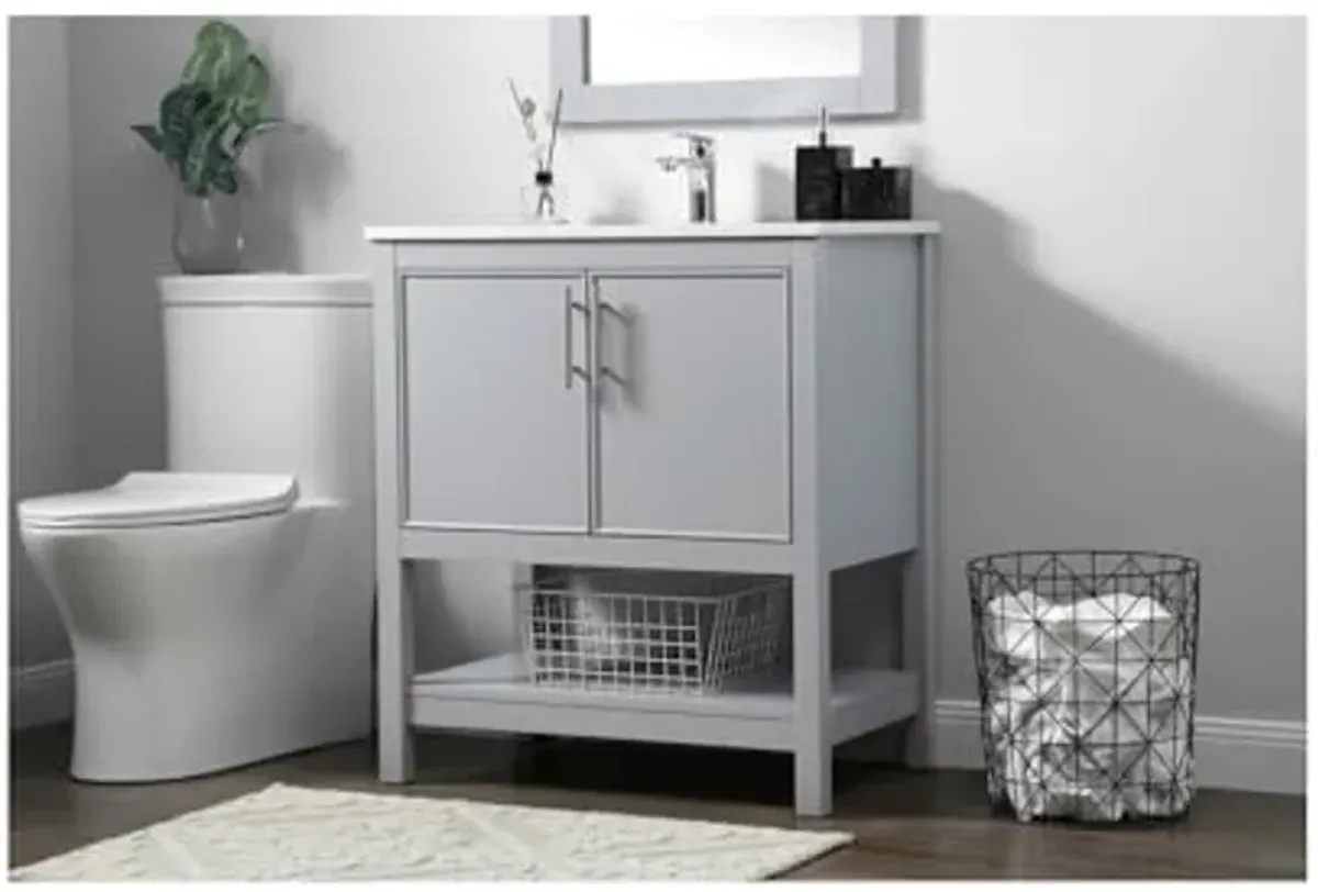 Elegant Lighting 30 Inch Single Bathroom Vanity in Grey