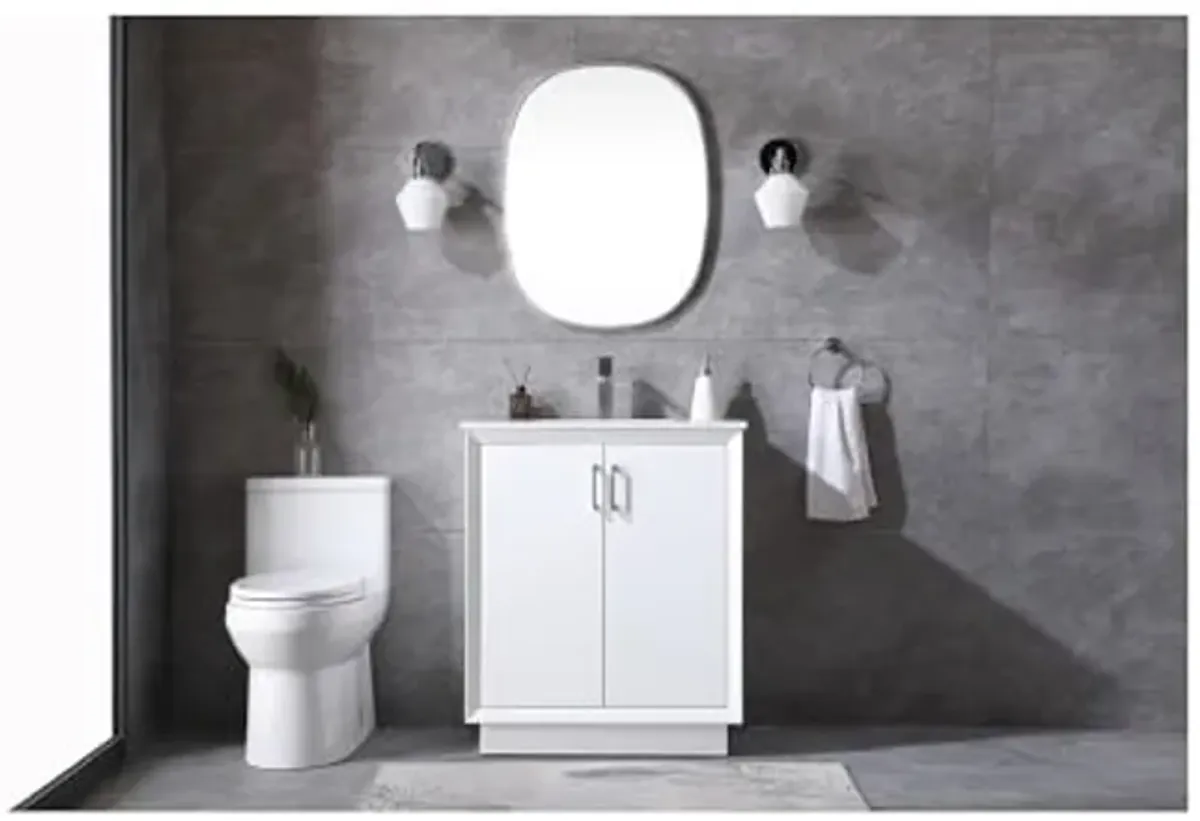 Elegant Lighting 30 Inch Single Bathroom Vanity in White