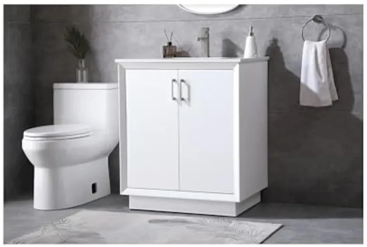 Elegant Lighting 30 Inch Single Bathroom Vanity in White