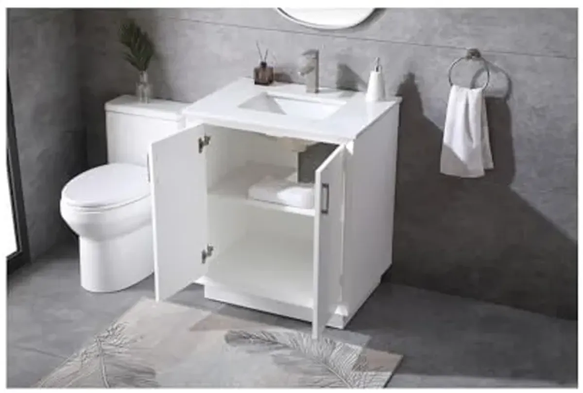 Elegant Lighting 30 Inch Single Bathroom Vanity in White