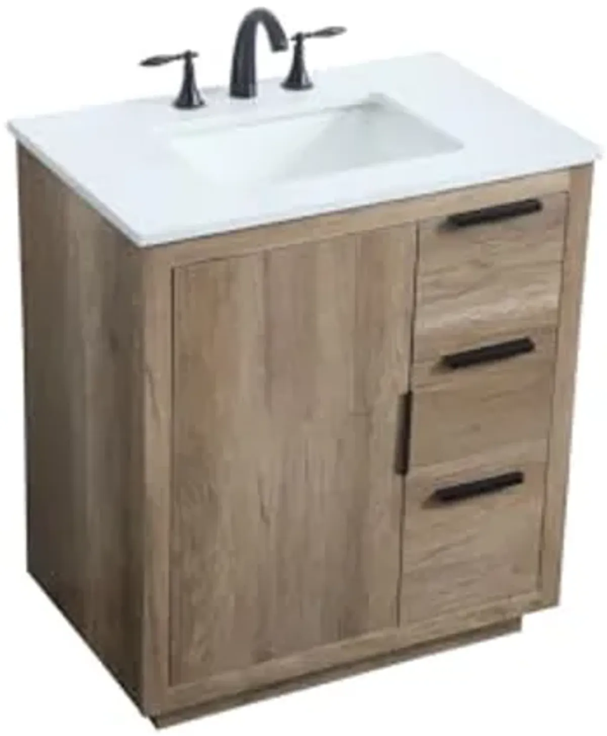 Elegant Lighting 30 Inch Single Bathroom Vanity in Natural Oak