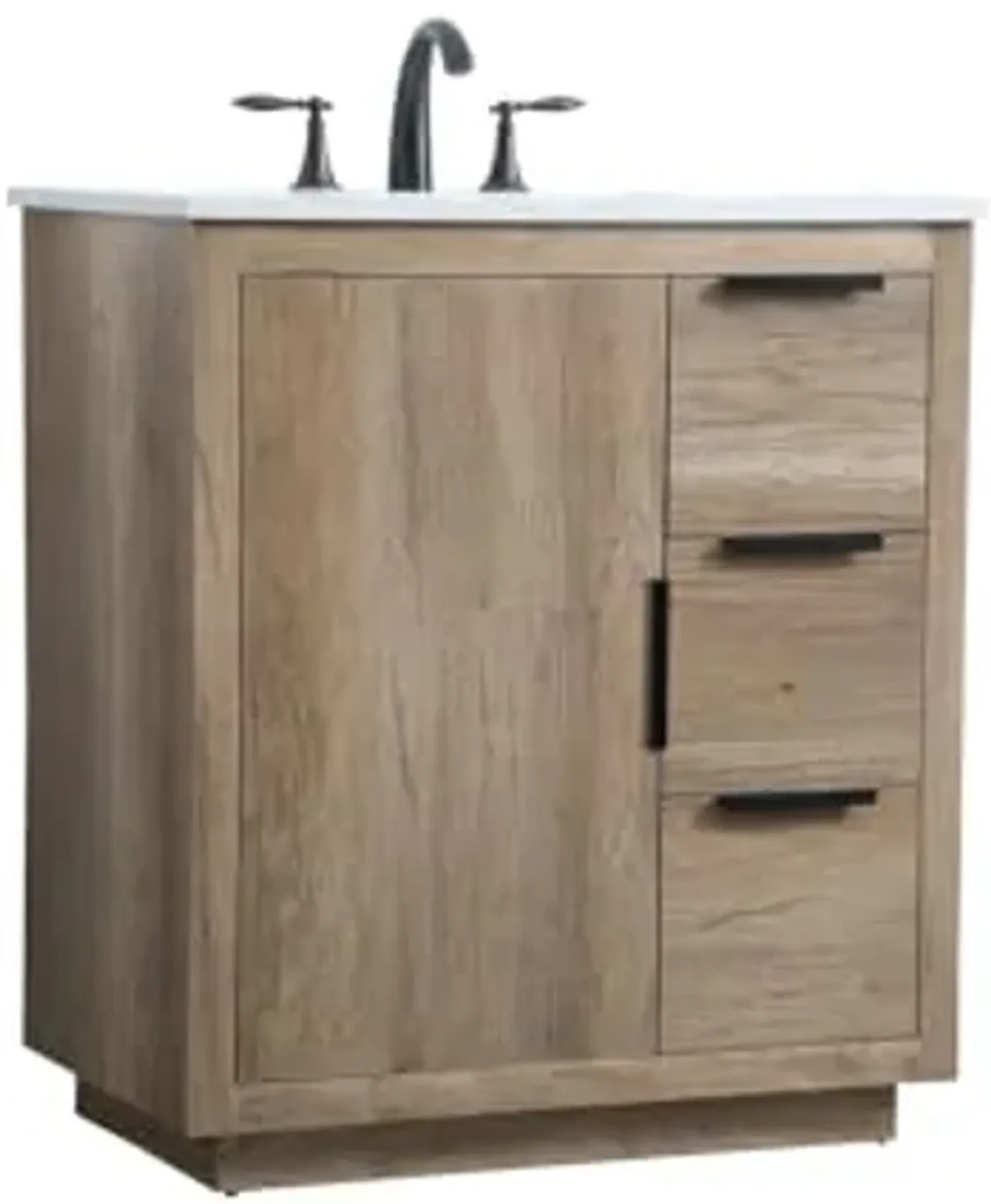 Elegant Lighting 30 Inch Single Bathroom Vanity in Natural Oak