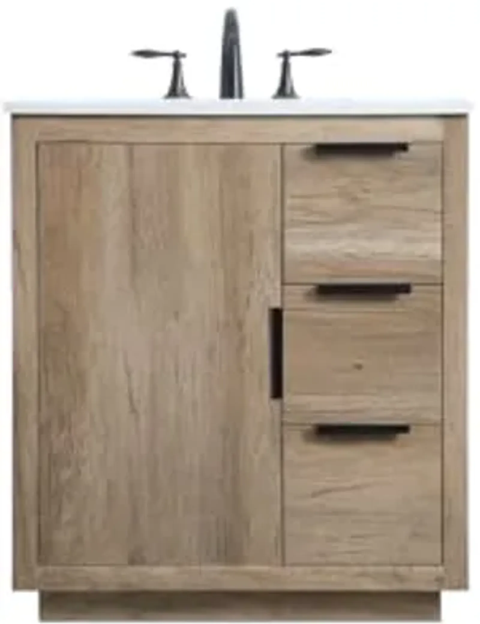 Elegant Lighting 30 Inch Single Bathroom Vanity in Natural Oak