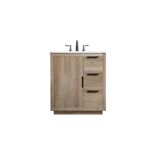 Elegant Lighting 30 Inch Single Bathroom Vanity in Natural Oak