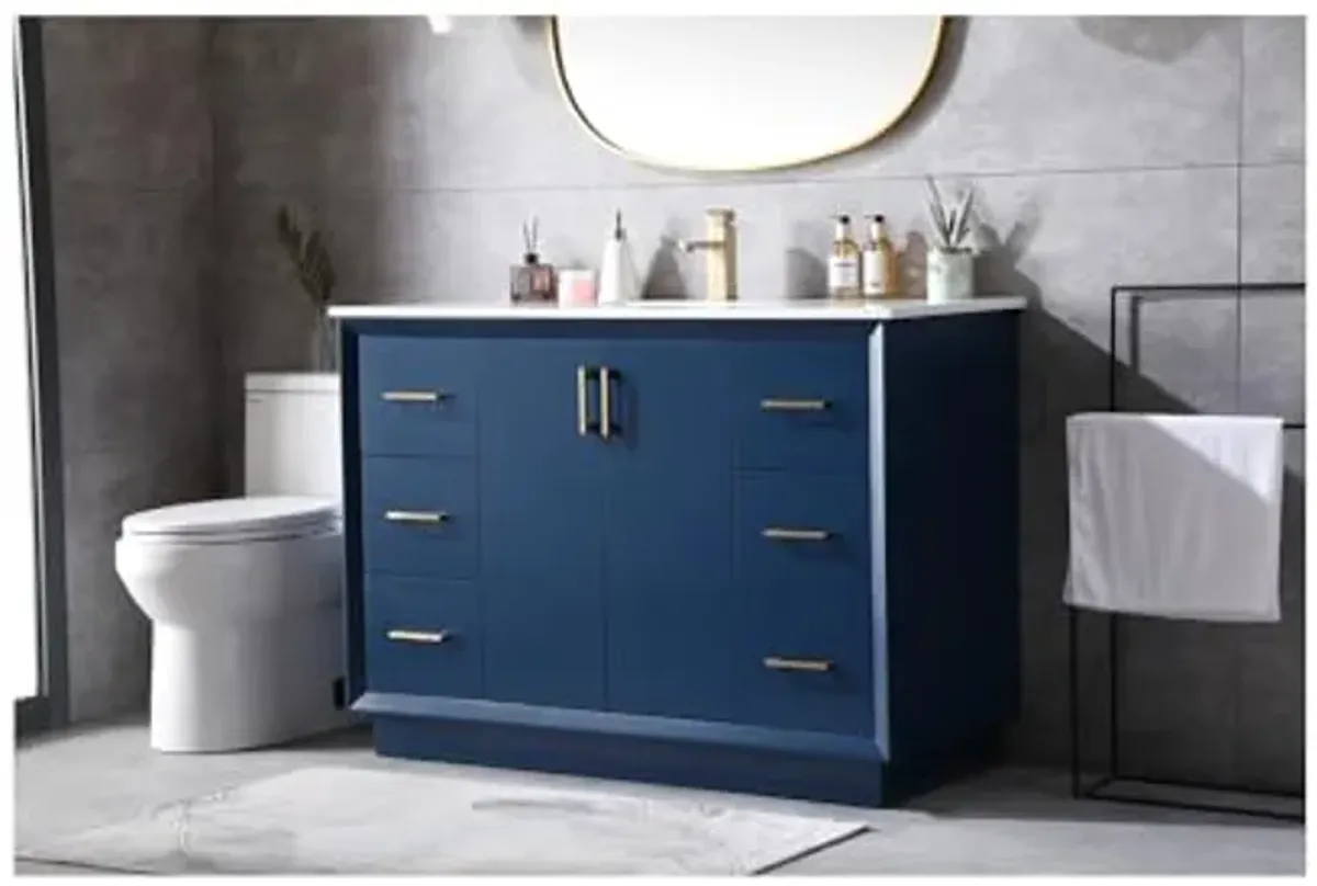 Elegant Lighting 48 Inch Single Bathroom Vanity in Blue