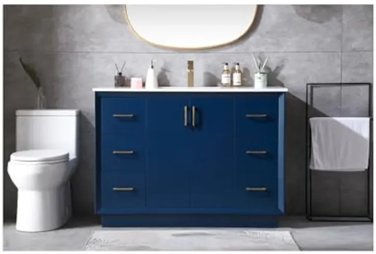 Elegant Lighting 48 Inch Single Bathroom Vanity in Blue