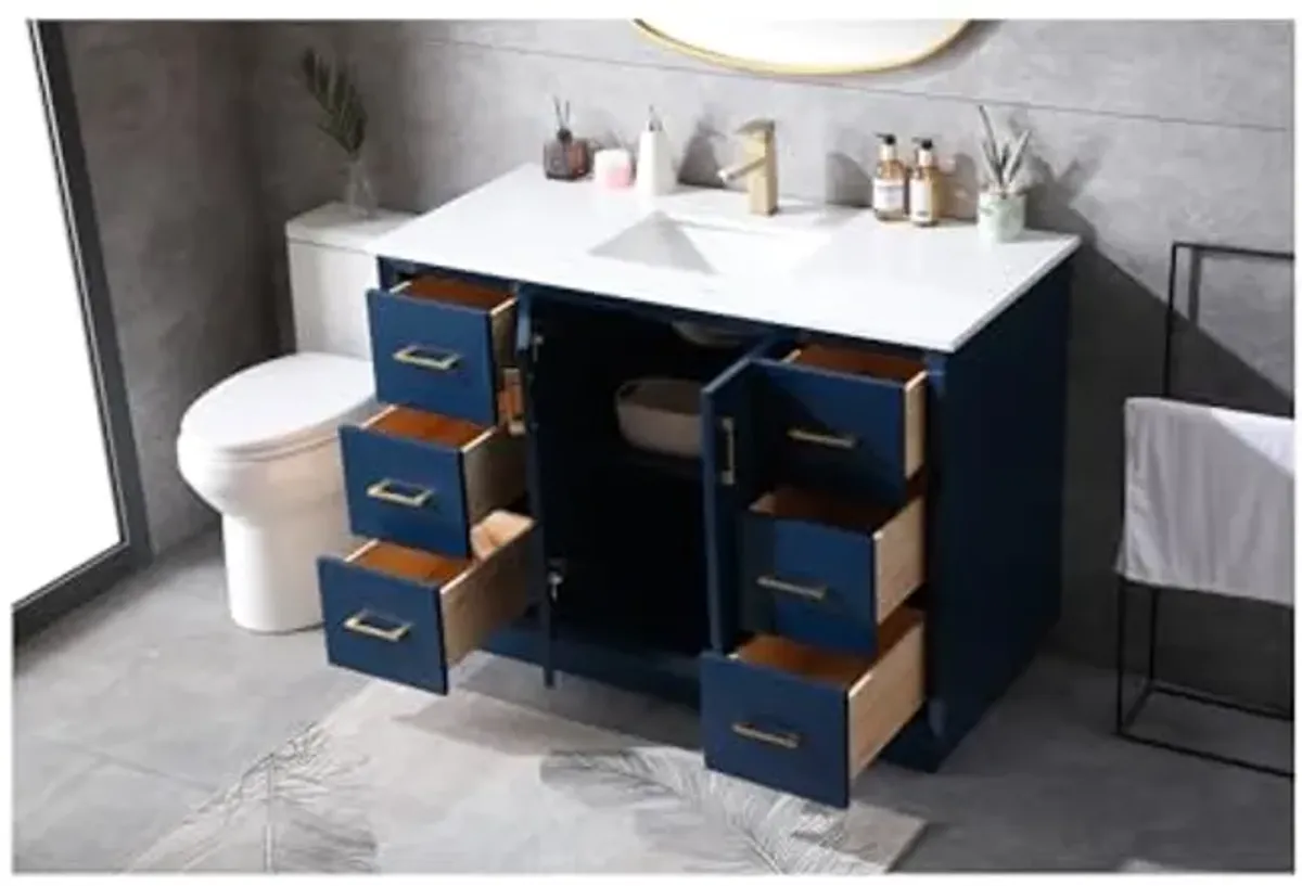 Elegant Lighting 48 Inch Single Bathroom Vanity in Blue