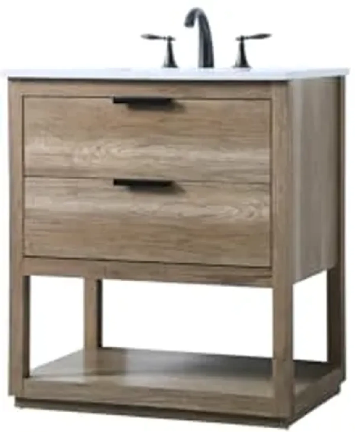 Elegant Lighting 30 Inch Single Bathroom Vanity in Natural Oak