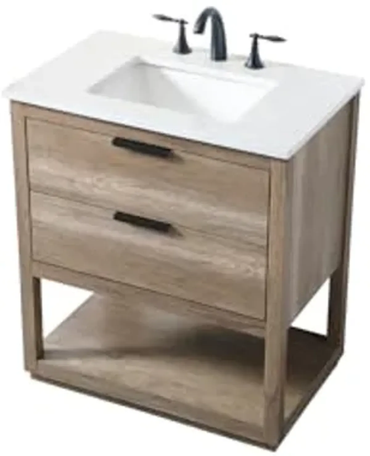 Elegant Lighting 30 Inch Single Bathroom Vanity in Natural Oak