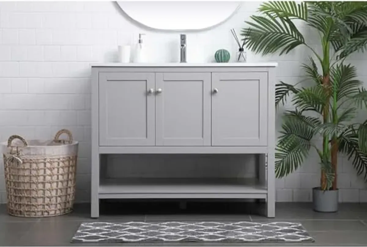 Elegant Lighting 42 Inch Single Bathroom Vanity in Grey