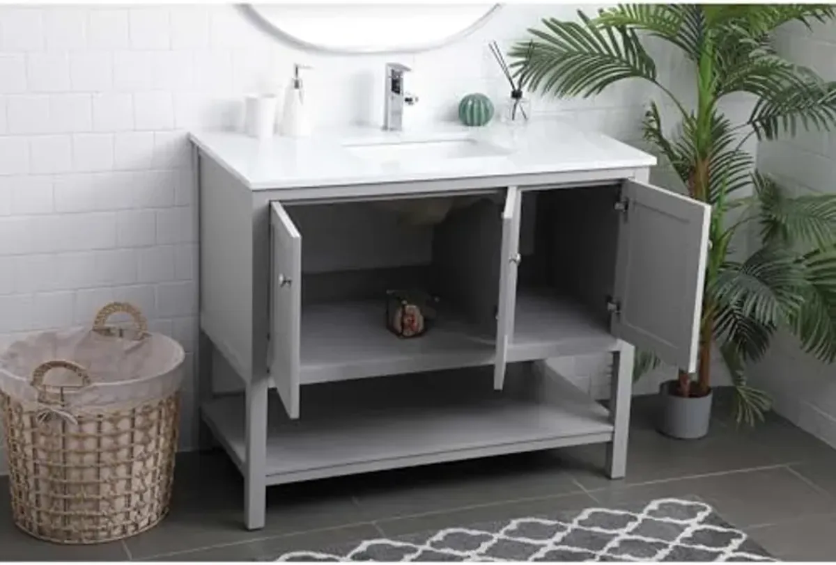 Elegant Lighting 42 Inch Single Bathroom Vanity in Grey