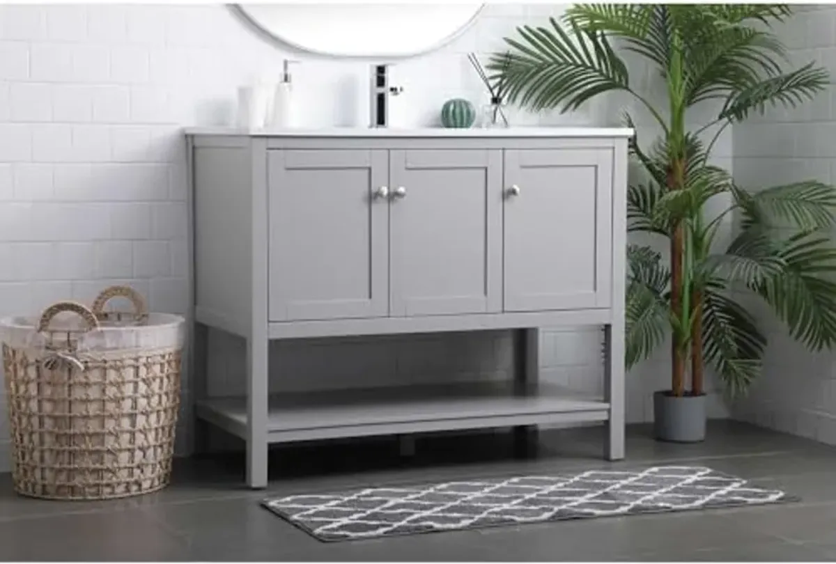 Elegant Lighting 42 Inch Single Bathroom Vanity in Grey