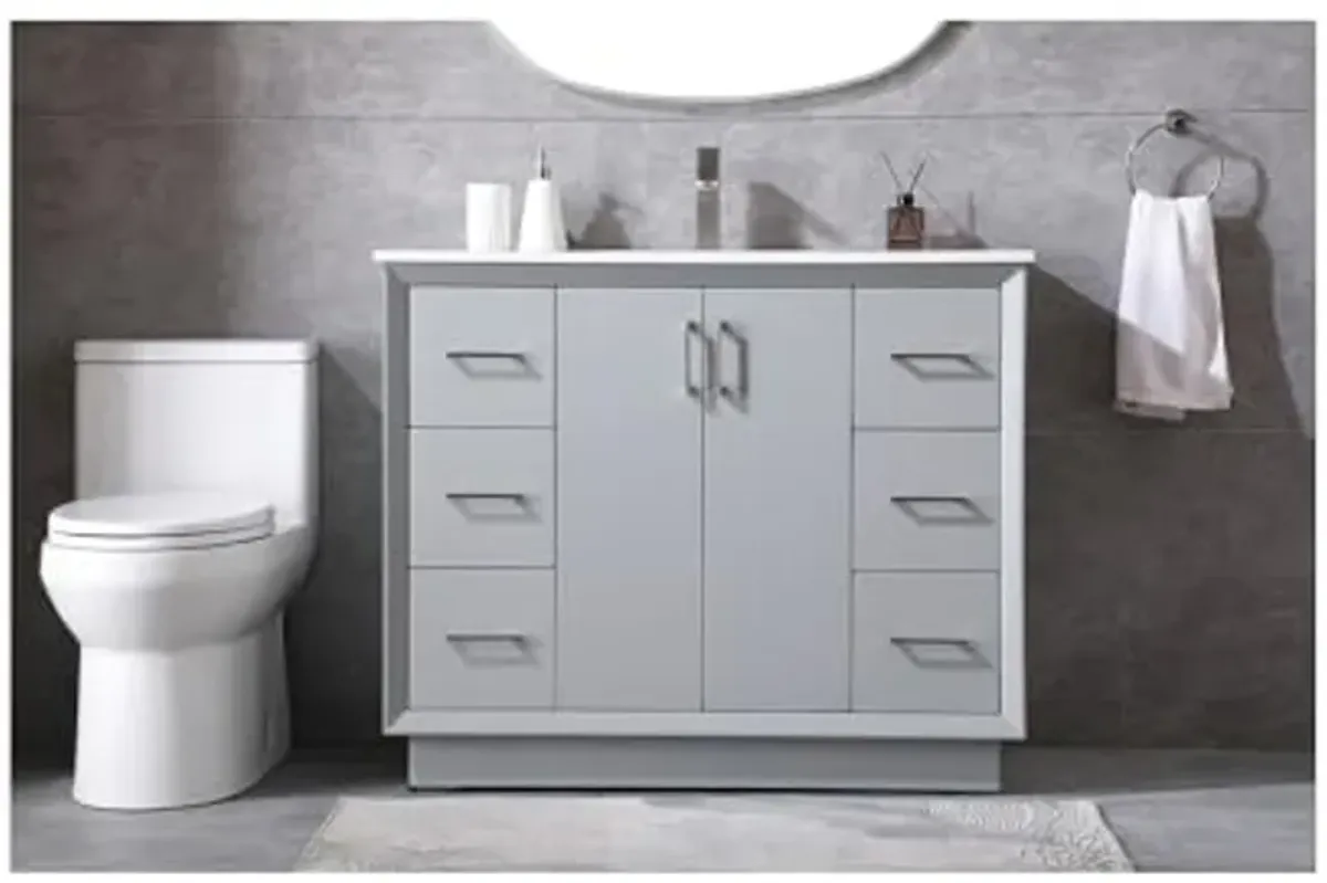 Elegant Lighting 42 Inch Single Bathroom Vanity in Grey