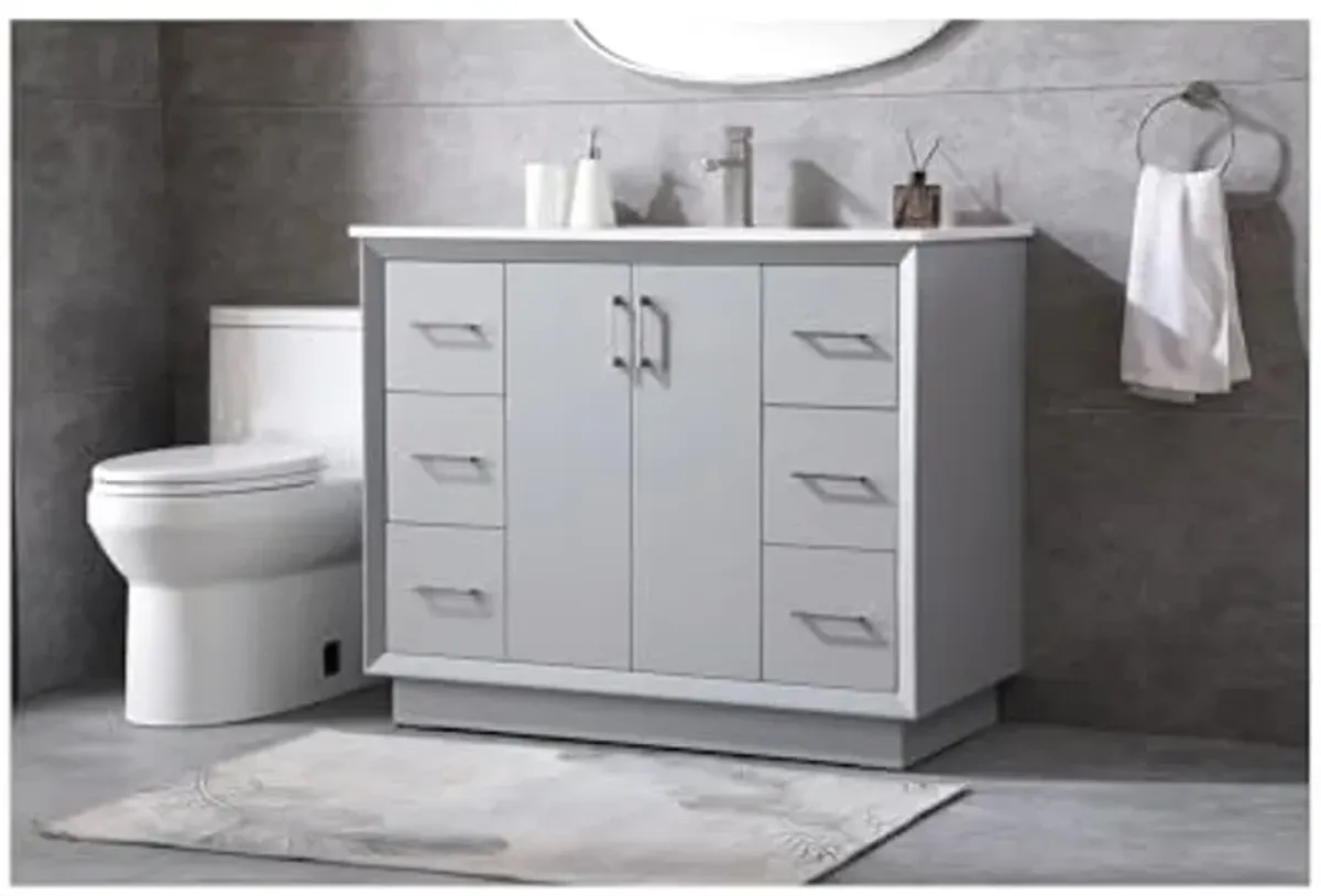 Elegant Lighting 42 Inch Single Bathroom Vanity in Grey