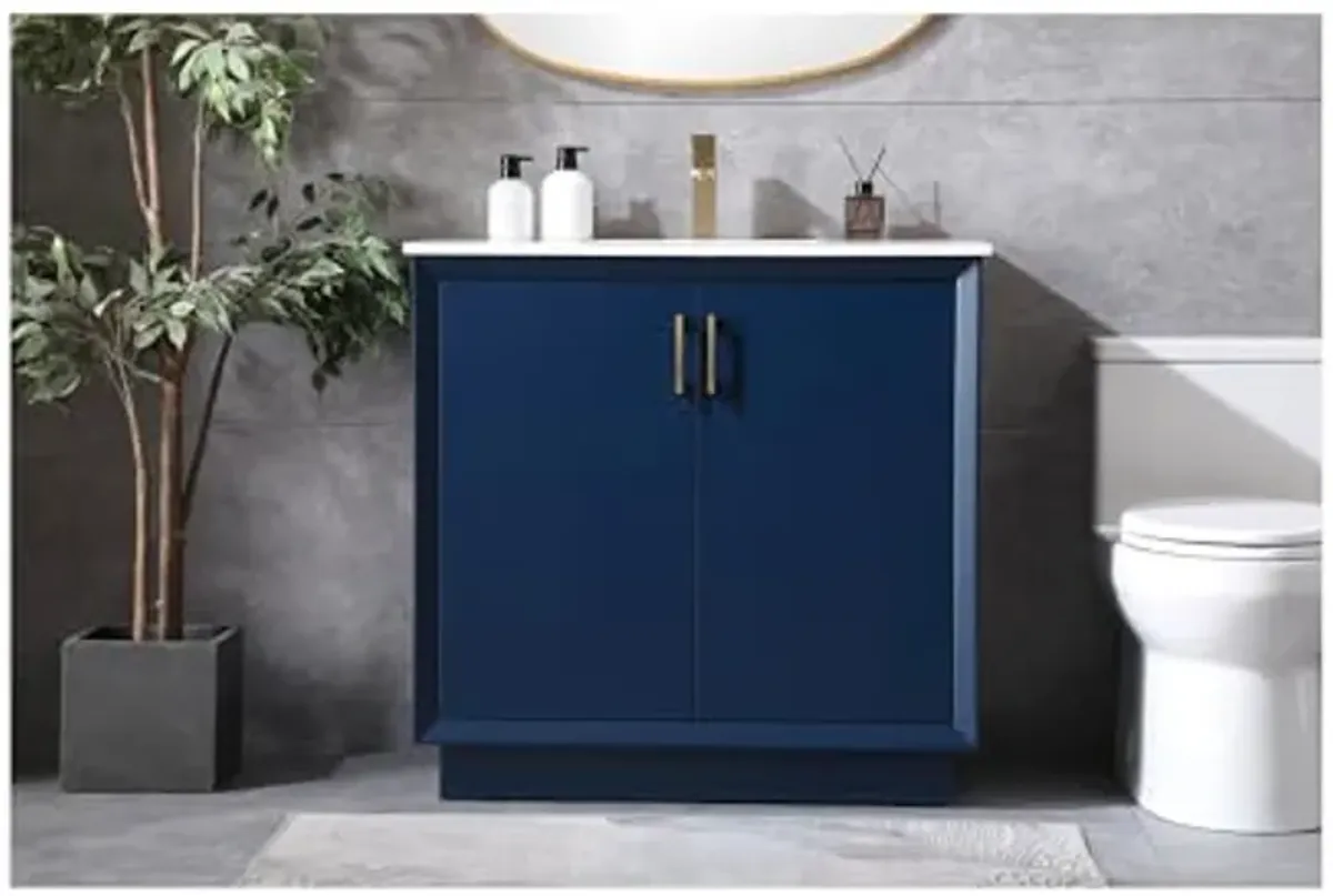 Elegant Lighting 36 Inch Single Bathroom Vanity in Blue