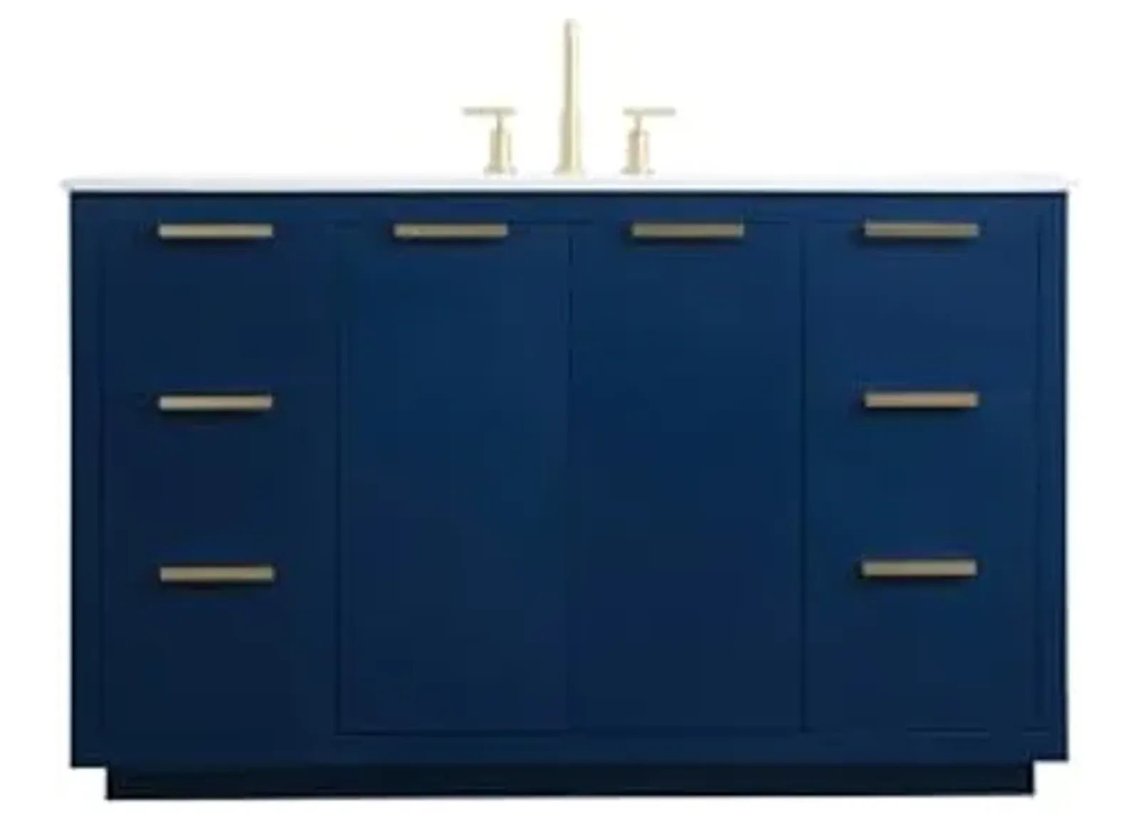 Elegant Lighting 54 Inch Single Bathroom Vanity in Blue